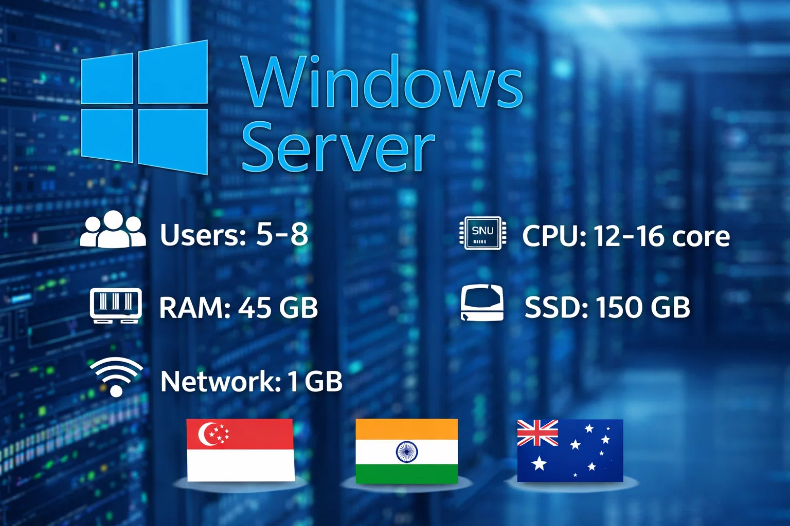 Windows Server 5-8 - Singapore/India/Australia